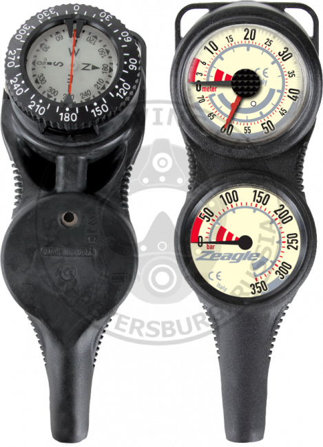  Консоль трехприборная Zeagle Slimline Co-Pilot  (Metric) с шлангом Miflex 