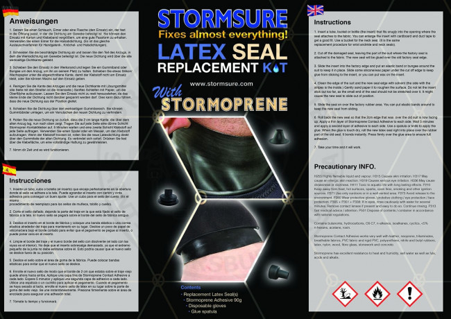 Ремкомплект латексного уплотнения запястья Stormsure (форма горлышка бутылки)